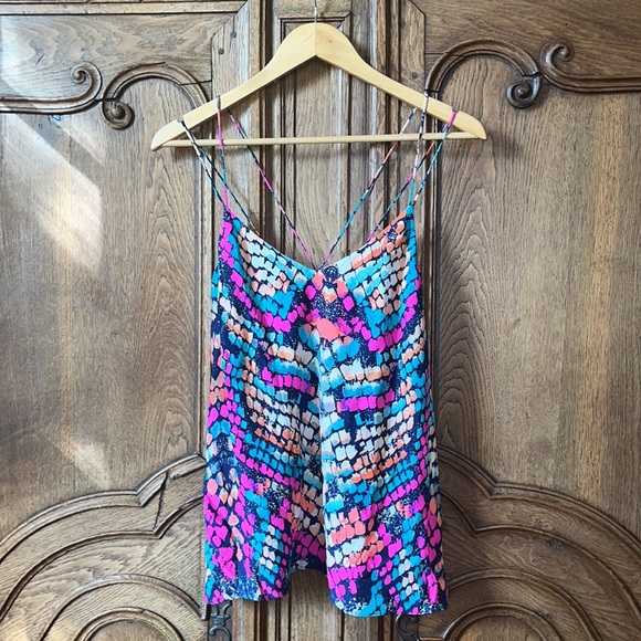 Alice & Trixie Silk Top Multicolor Reptile Print - Picture 3 of 12